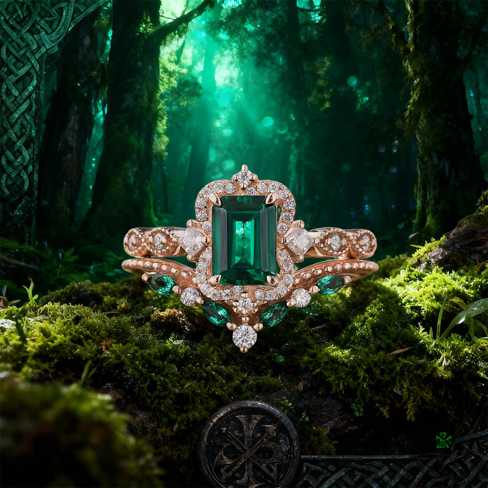 FREE Today: Blessing Emerald Crown Ring Set - US 10 - image 0