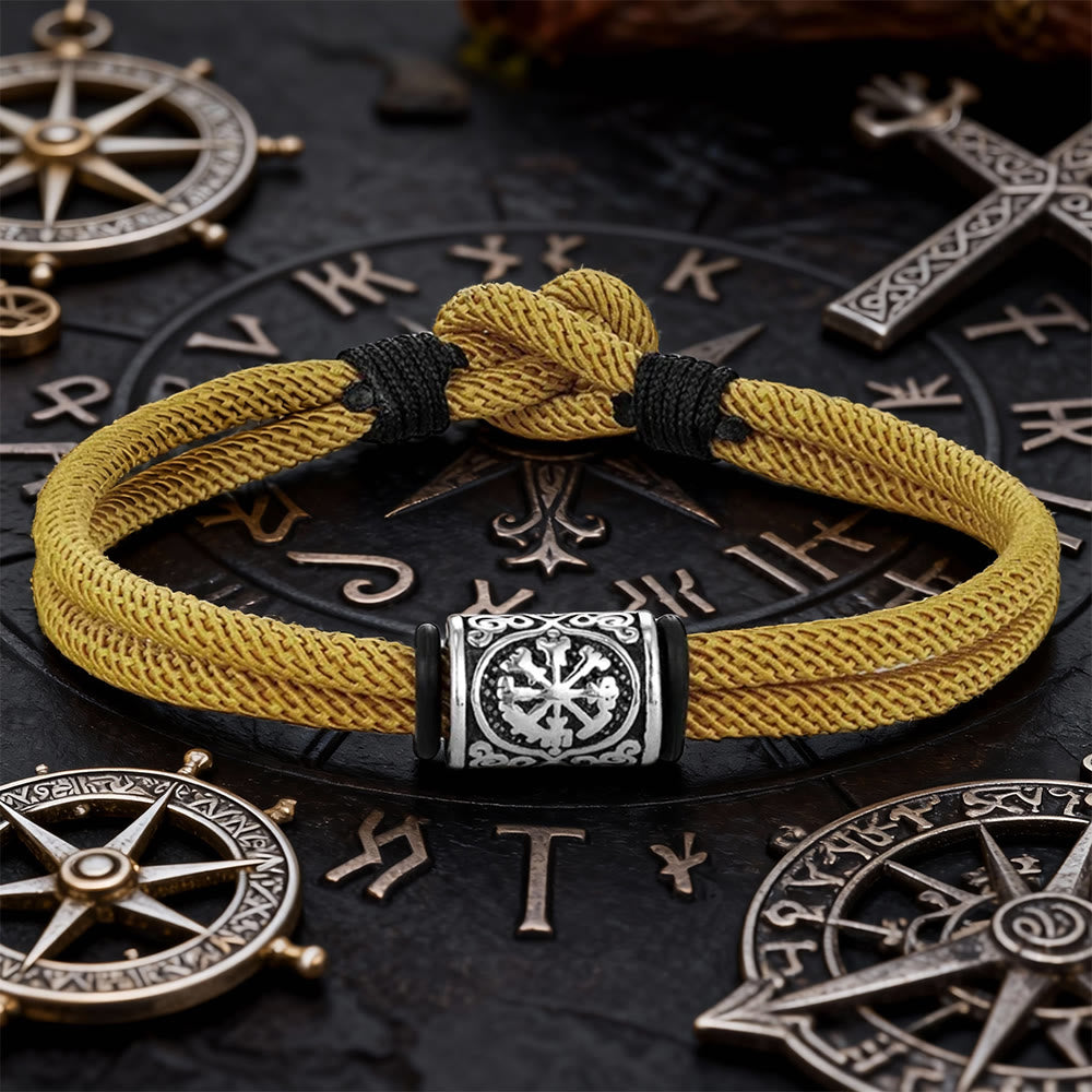 WorldNorse Viking Compass Runes Double Strand Braided Bracelet - Yellow - 21 cm - image 11