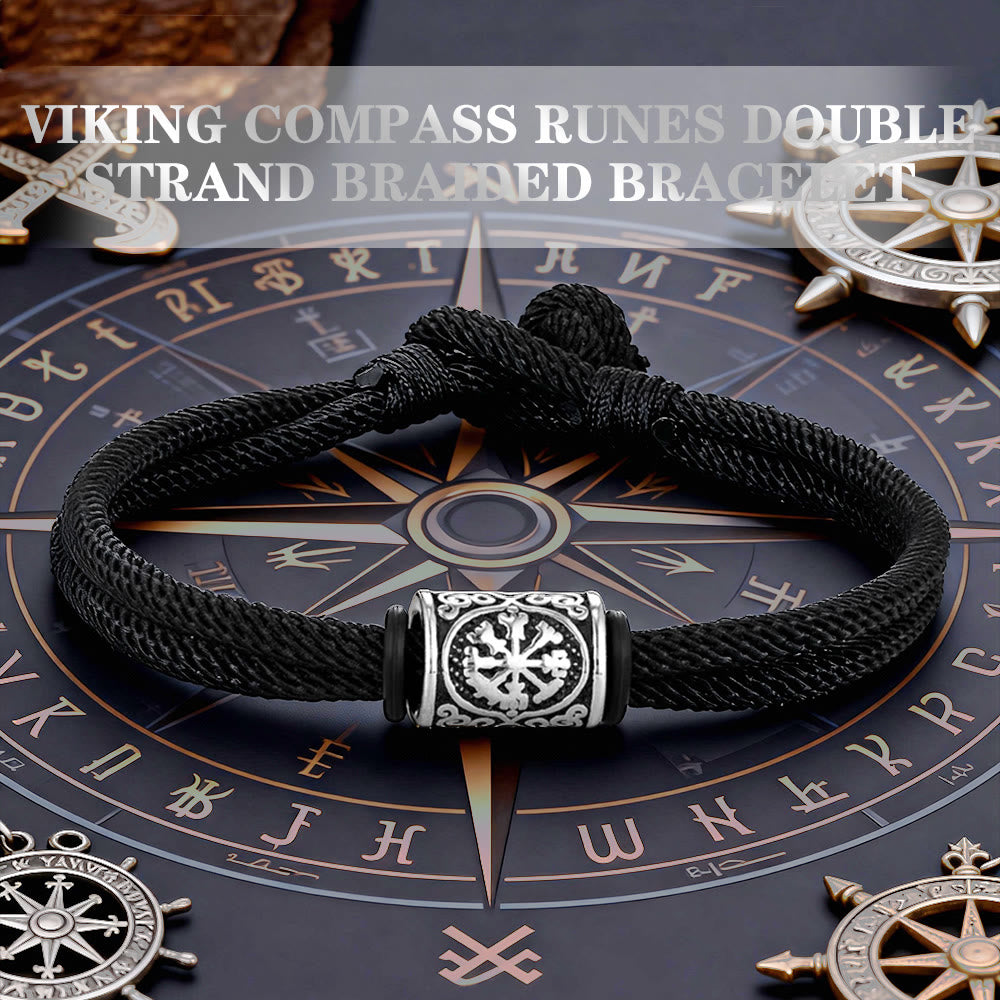 FREE Today: Viking Compass Runes Double Strand Braided Bracelet - image 3