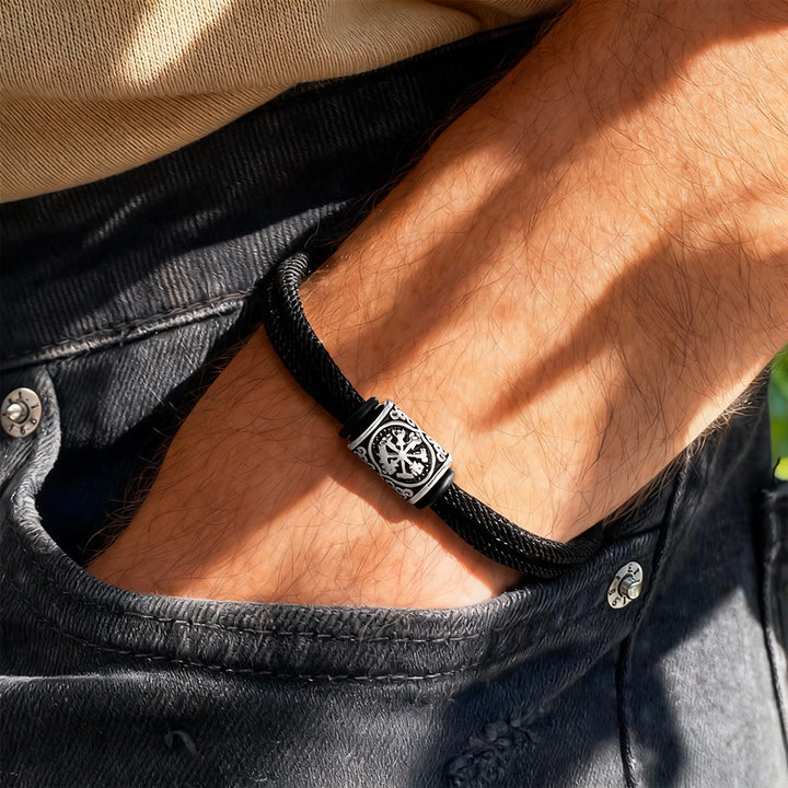 FREE Today: Viking Compass Runes Double Strand Braided Bracelet - image 1