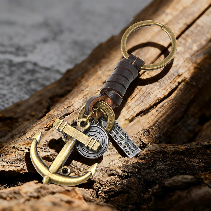 FREE Today: Anchor Motif Leather Wrapped Keychain - image 1