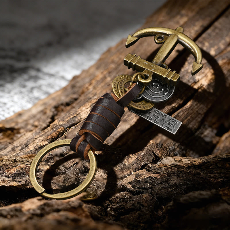 FREE Today: Anchor Motif Leather Wrapped Keychain - image 2