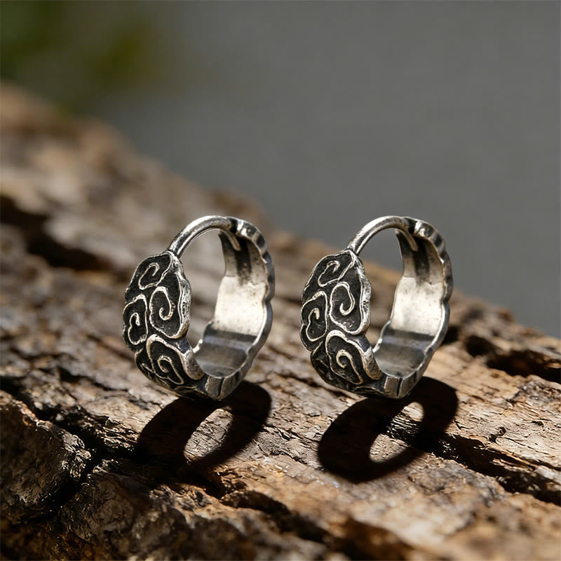 FREE Today: Carved Cloud Texture Vintage Style Earrings - A Pair - image 0
