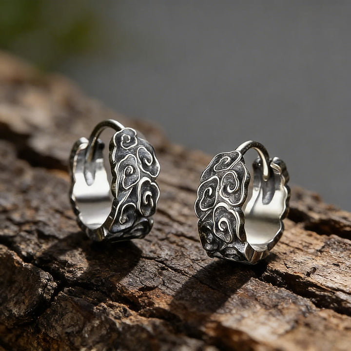 FREE Today: Carved Cloud Texture Vintage Style Earrings - A Pair - image 0