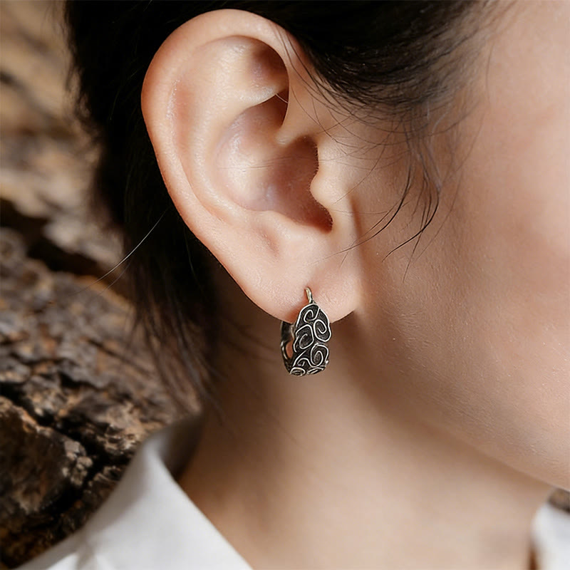 FREE Today: Carved Cloud Texture Vintage Style Earrings - image 4