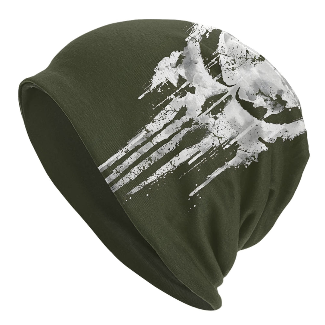 WorldNorse Distressed Skull Tribal Beanie - Green - image 7
