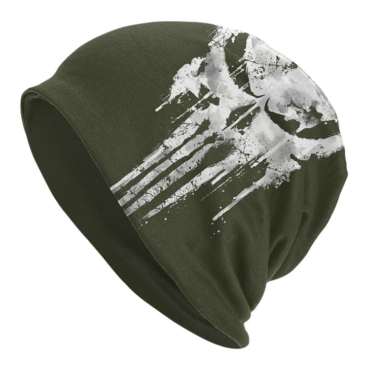 WorldNorse Distressed Skull Tribal Beanie - Green - image 7