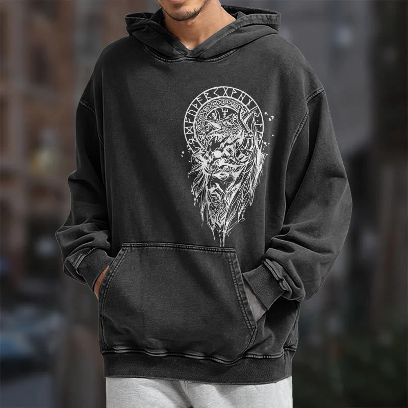 WorldNorse Viking Elder Rune Emblem Washed Hoodie - image 7