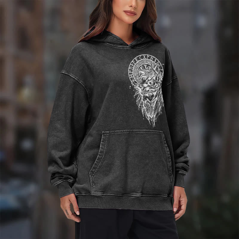 WorldNorse Viking Elder Rune Emblem Washed Hoodie - image 11