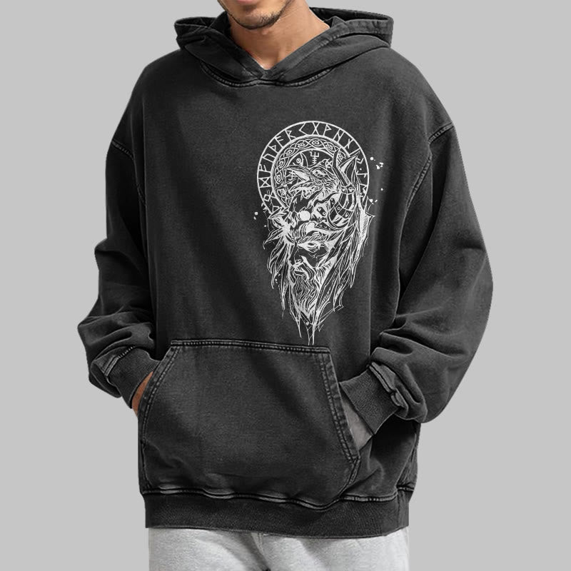 WorldNorse Viking Elder Rune Emblem Washed Hoodie - image 4