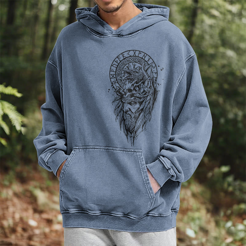 WorldNorse Viking Elder Rune Emblem Washed Hoodie - image 17