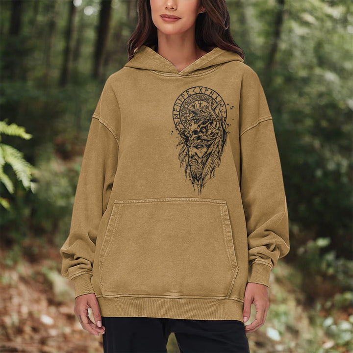 WorldNorse Viking Elder Rune Emblem Washed Hoodie - image 22