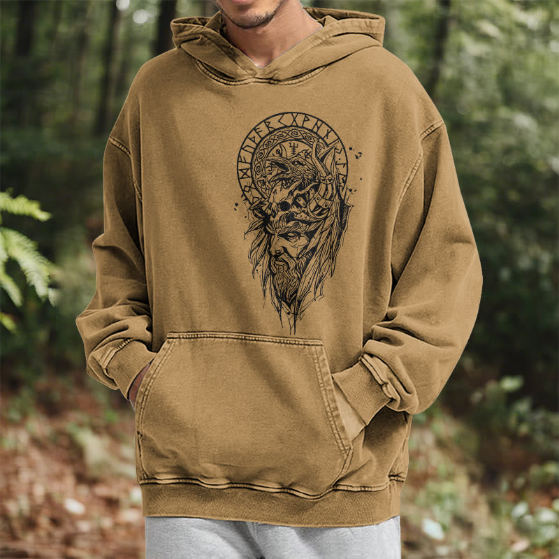 WorldNorse Viking Elder Rune Emblem Washed Hoodie - image 21