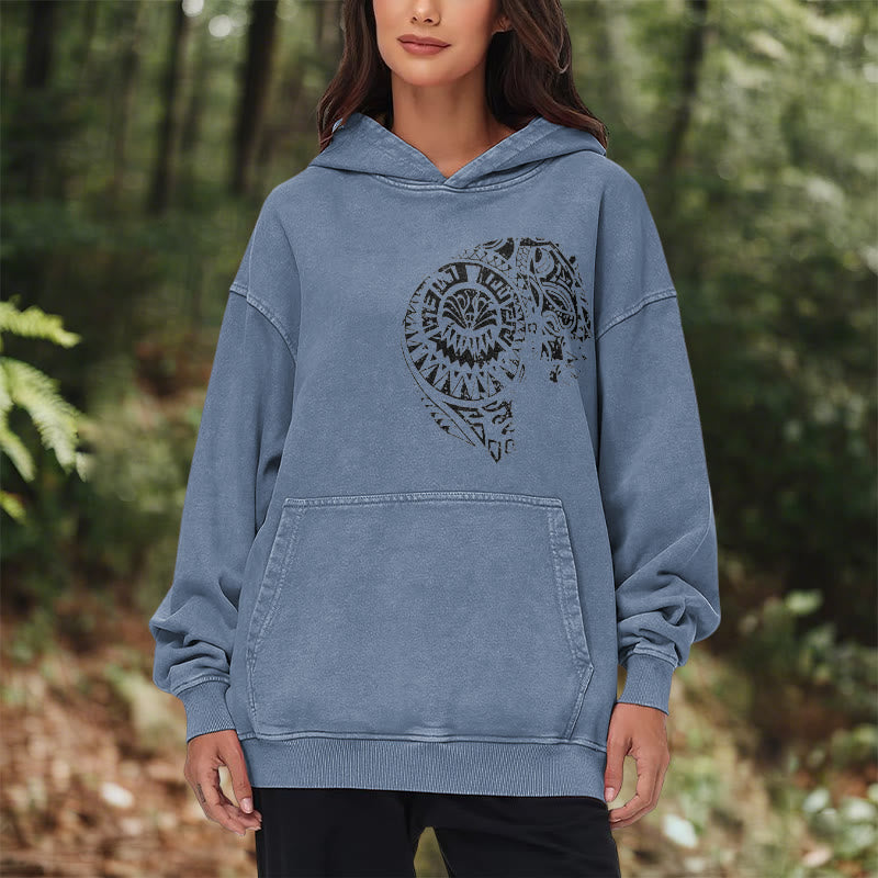 WorldNorse Intricate Tribal Skull Washed Hoodie - image 18