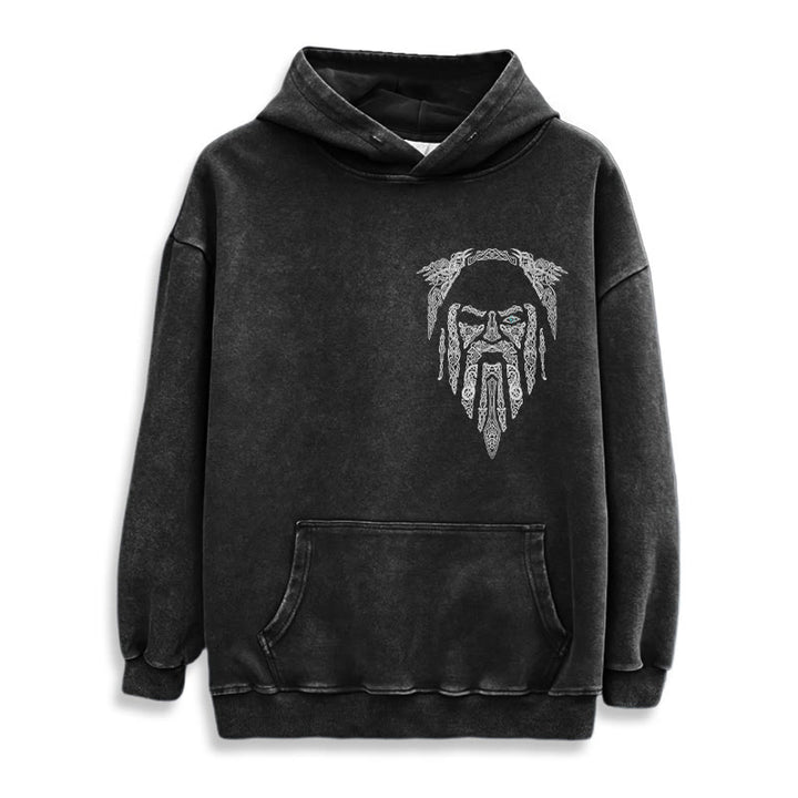 WorldNorse Gothic Rune Viking Elder Washed Hoodie - image 2