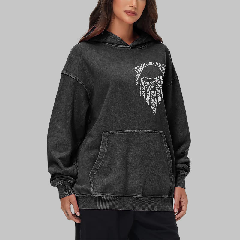 WorldNorse Gothic Rune Viking Elder Washed Hoodie - image 8