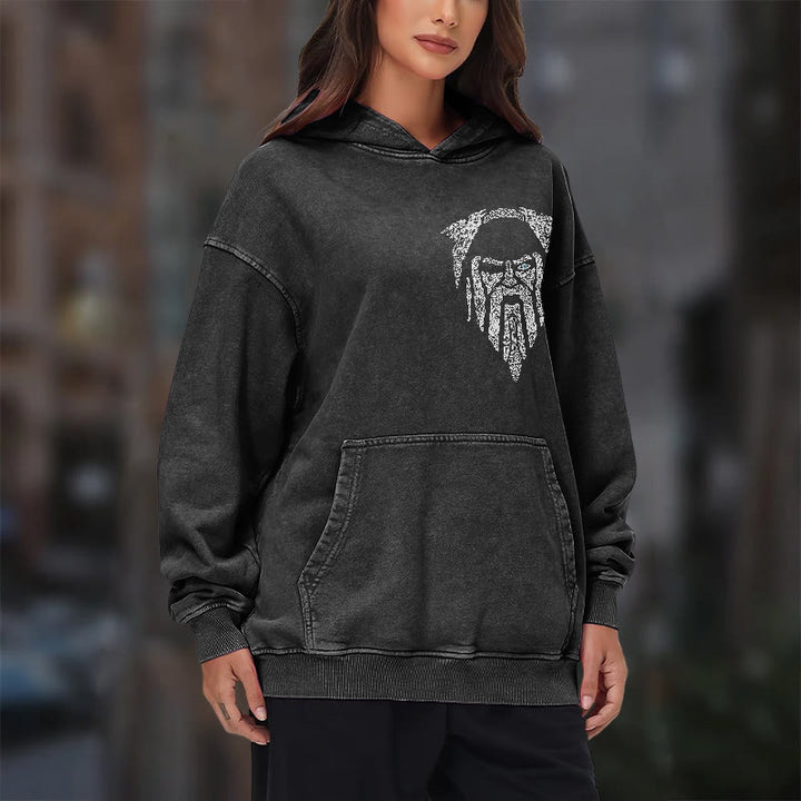 WorldNorse Gothic Rune Viking Elder Washed Hoodie - image 11