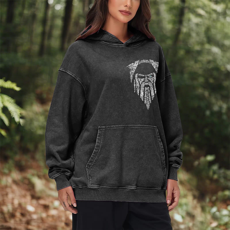 WorldNorse Gothic Rune Viking Elder Washed Hoodie - image 10