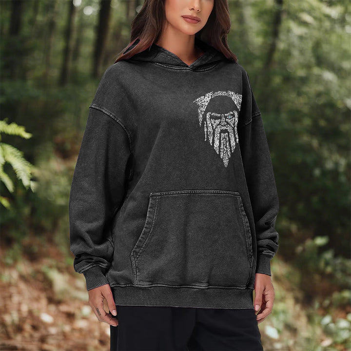 WorldNorse Gothic Rune Viking Elder Washed Hoodie - image 10