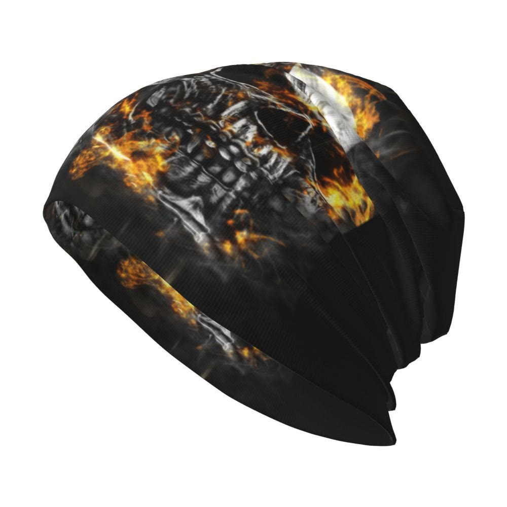 WorldNorse Blazing Skull Ash Tone Beanie - image 4
