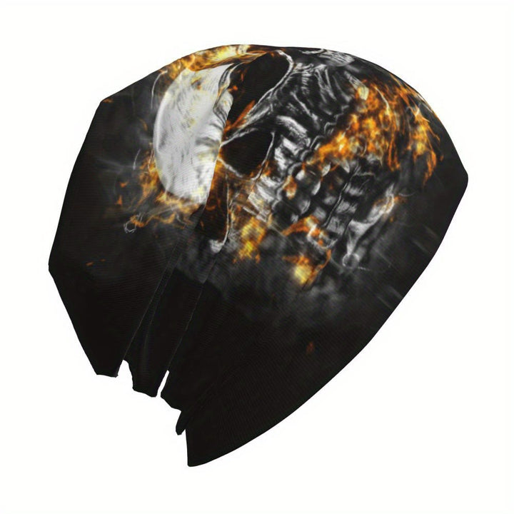 WorldNorse Blazing Skull Ash Tone Beanie - image 3