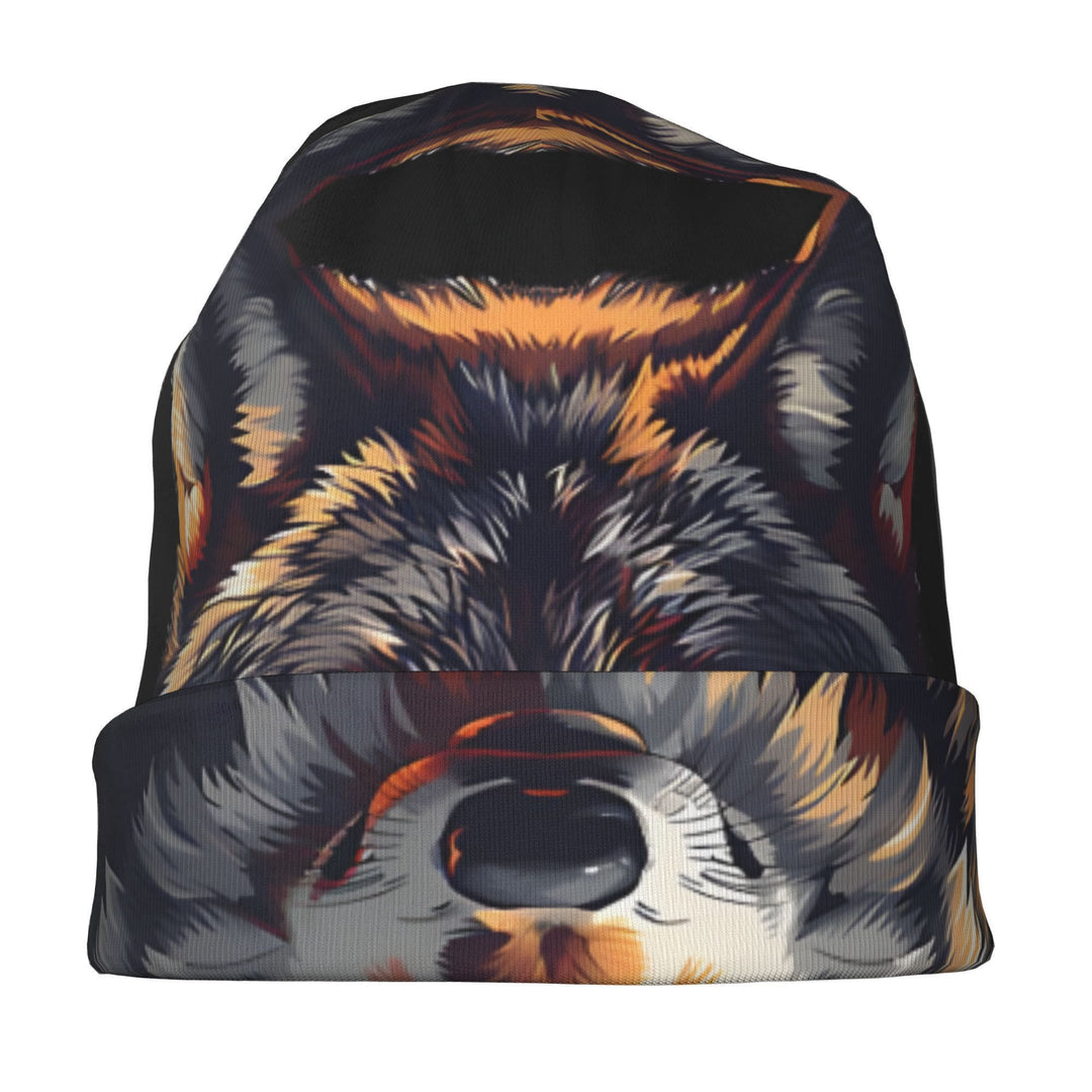 WorldNorse Watercolor Wolf Splatter Ink Beanie - image 6