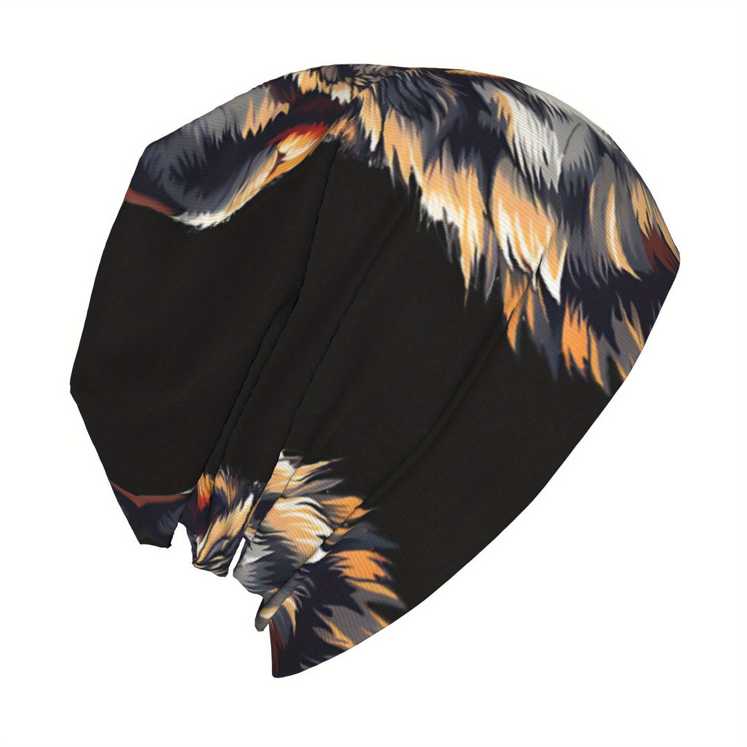 WorldNorse Watercolor Wolf Splatter Ink Beanie - image 8