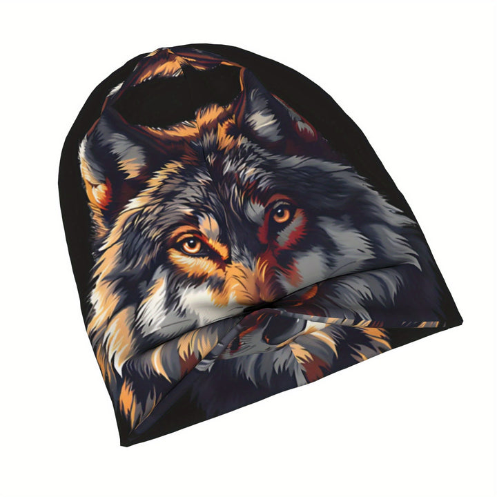 WorldNorse Watercolor Wolf Splatter Ink Beanie - image 7