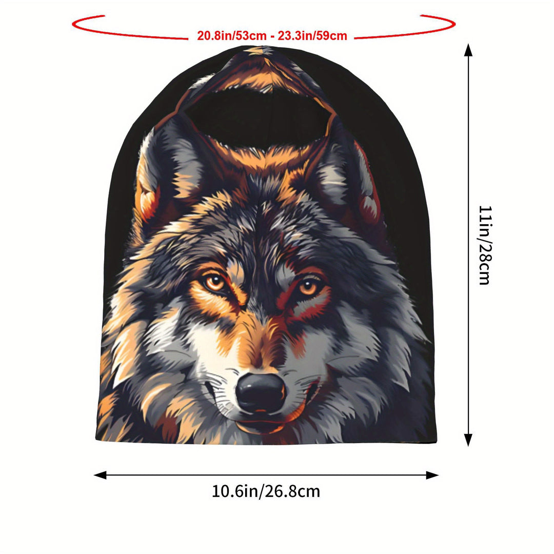 WorldNorse Watercolor Wolf Splatter Ink Beanie - image 9