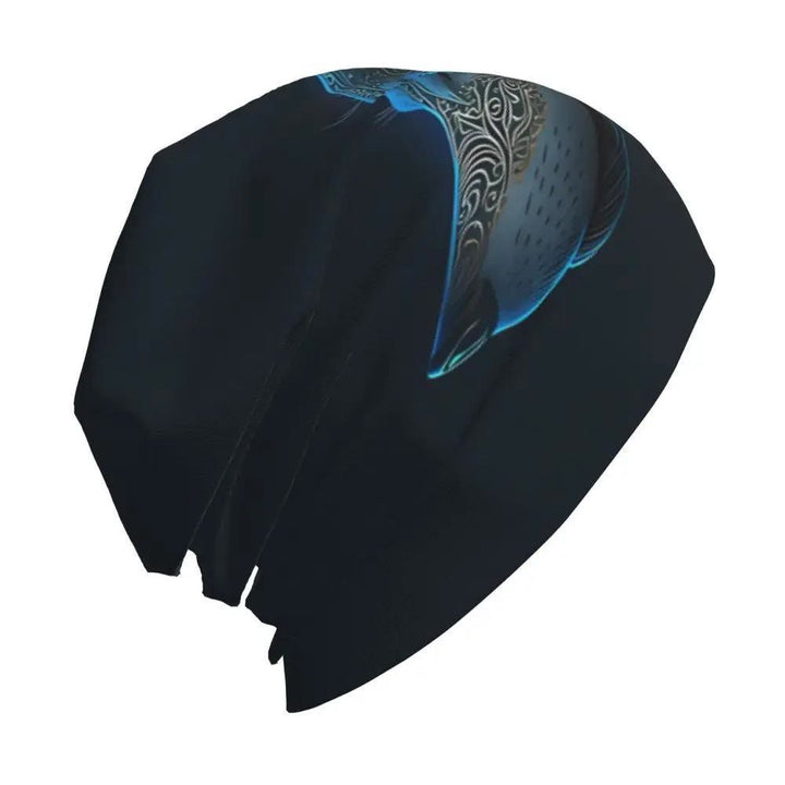 WorldNorse Gilded Ornament Wolf Azure Glow Beanie - image 3