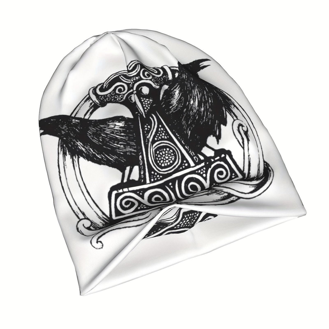 WorldNorse Ornate Knotwork Raven Vintage Beanie - image 2