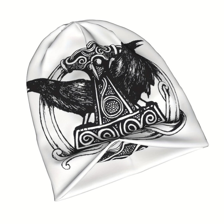 WorldNorse Ornate Knotwork Raven Vintage Beanie - image 2