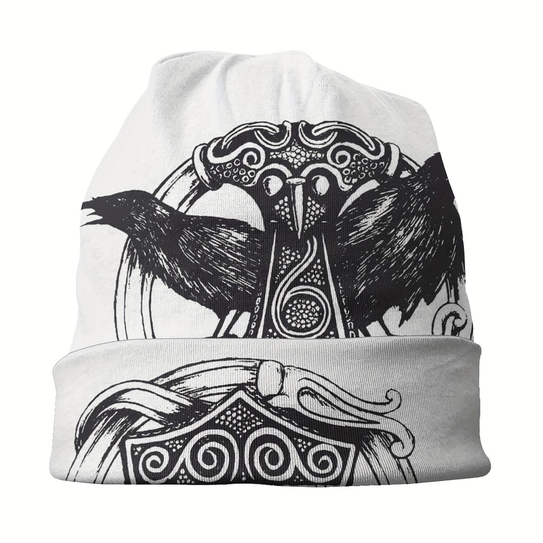 WorldNorse Ornate Knotwork Raven Vintage Beanie - image 1