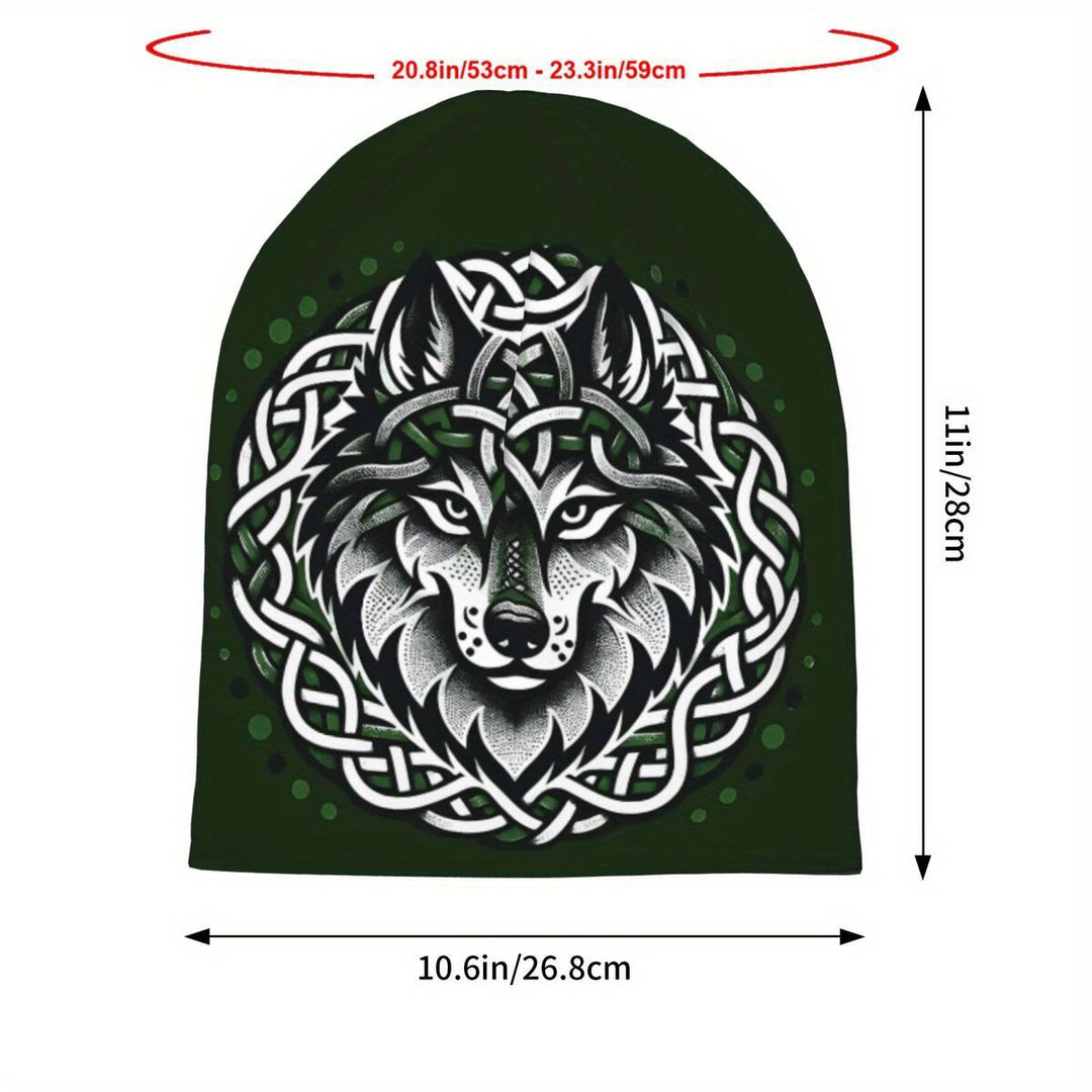 WorldNorse Emerald Celtic Knot Wolf Beanie - image 9