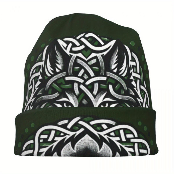 WorldNorse Emerald Celtic Knot Wolf Beanie - image 5
