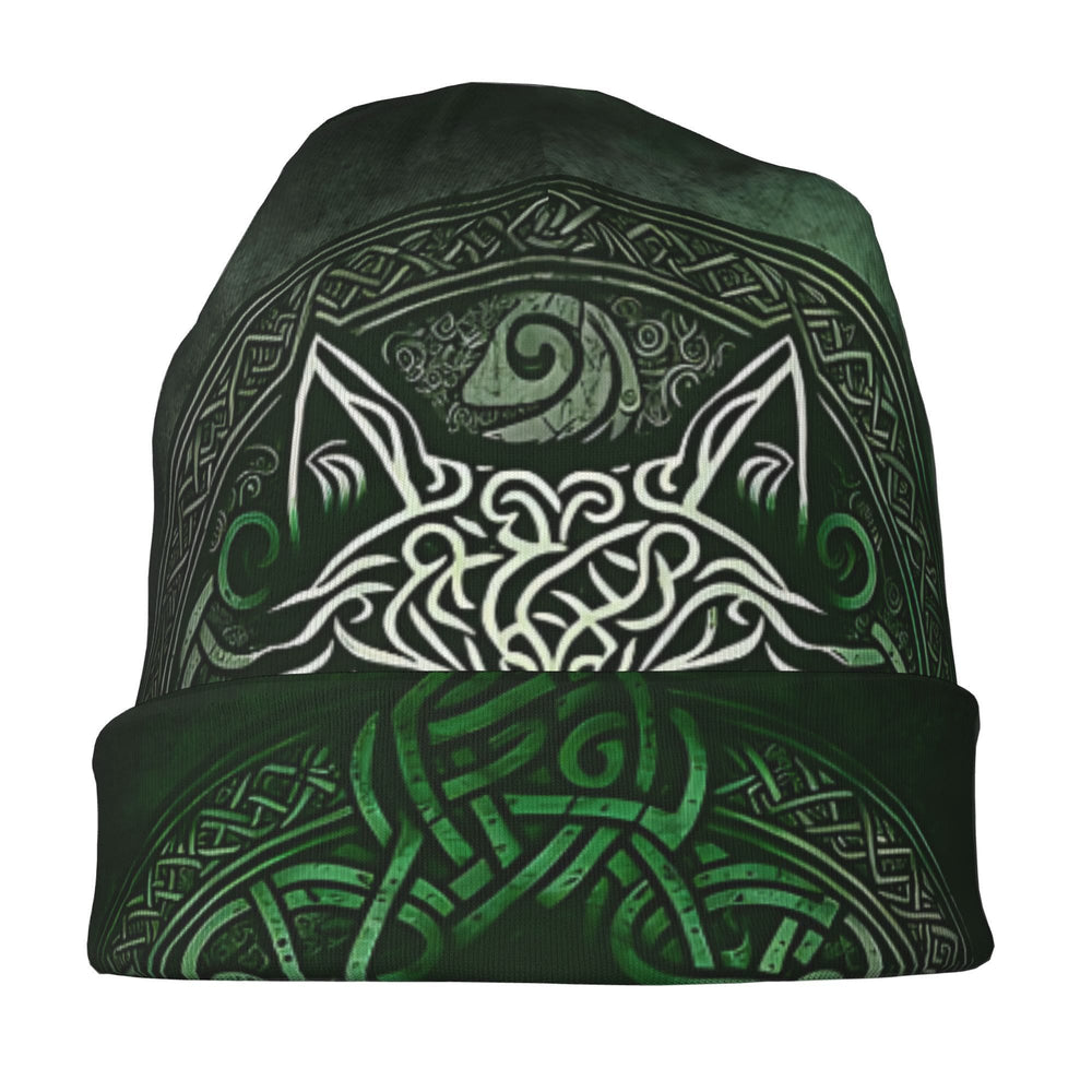 WorldNorse Emerald Celtic Knot Wolf Beanie - image 1