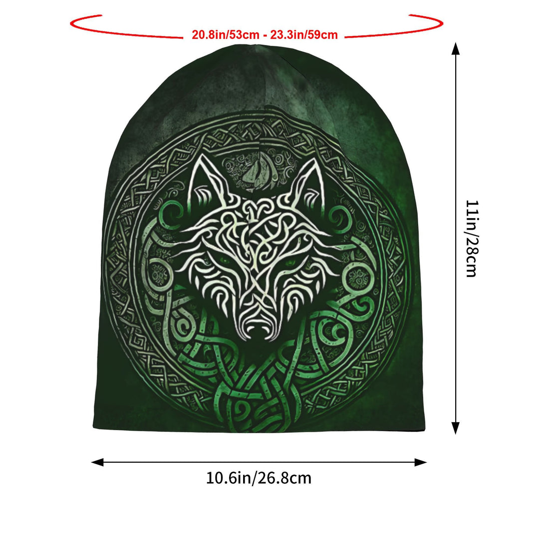WorldNorse Emerald Celtic Knot Wolf Beanie - image 3