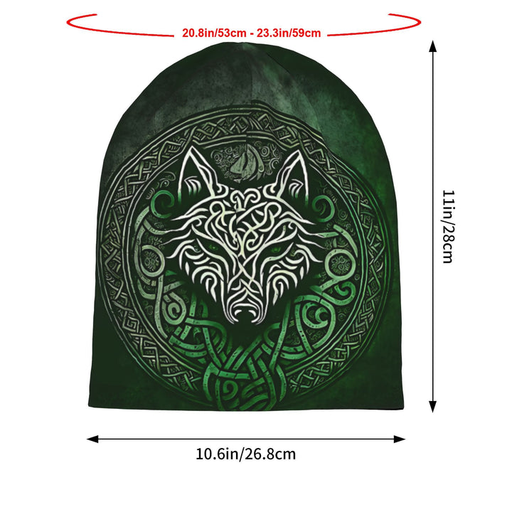 WorldNorse Emerald Celtic Knot Wolf Beanie - image 3