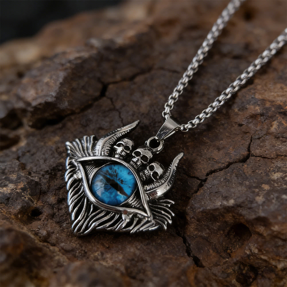 FREE Today: Eldritch Gaze Eye Skull Necklace - Blue - image 0