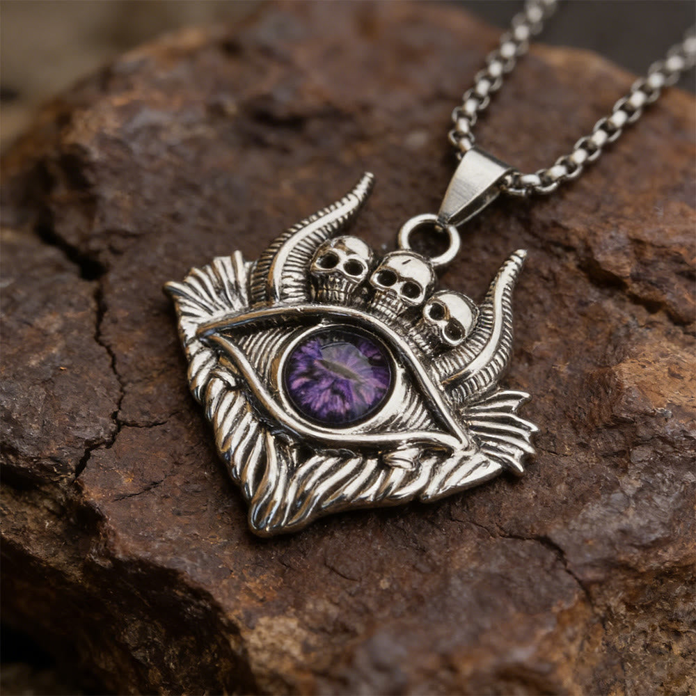 FREE Today: Eldritch Gaze Eye Skull Necklace - Purple - image 4