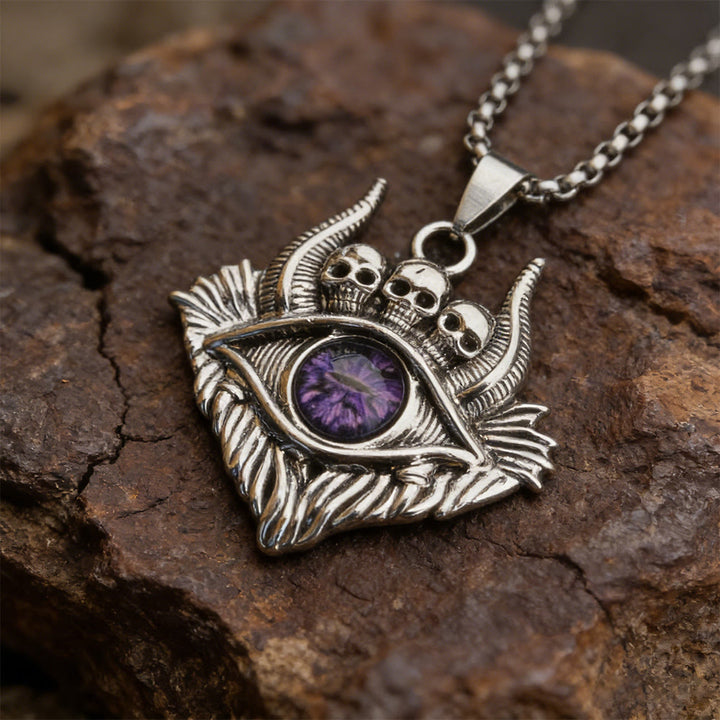 FREE Today: Eldritch Gaze Eye Skull Necklace - Purple - image 4