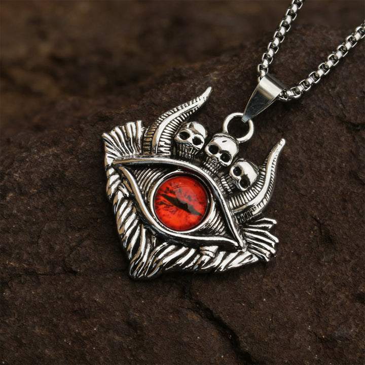 FREE Today: Eldritch Gaze Eye Skull Necklace - Red - image 3