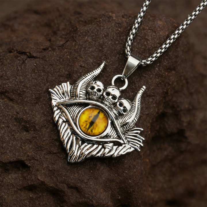 FREE Today: Eldritch Gaze Eye Skull Necklace - Yellow - image 6