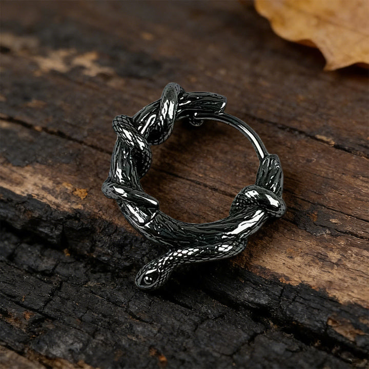 WorldNorse Coiled Serpent Twisted Earrings - image 2