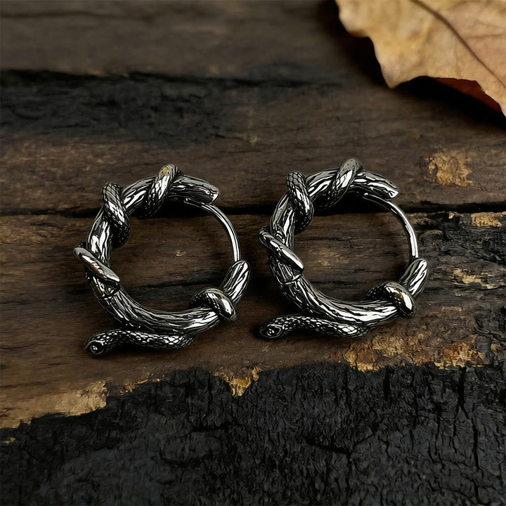 WorldNorse Coiled Serpent Twisted Earrings - image 3