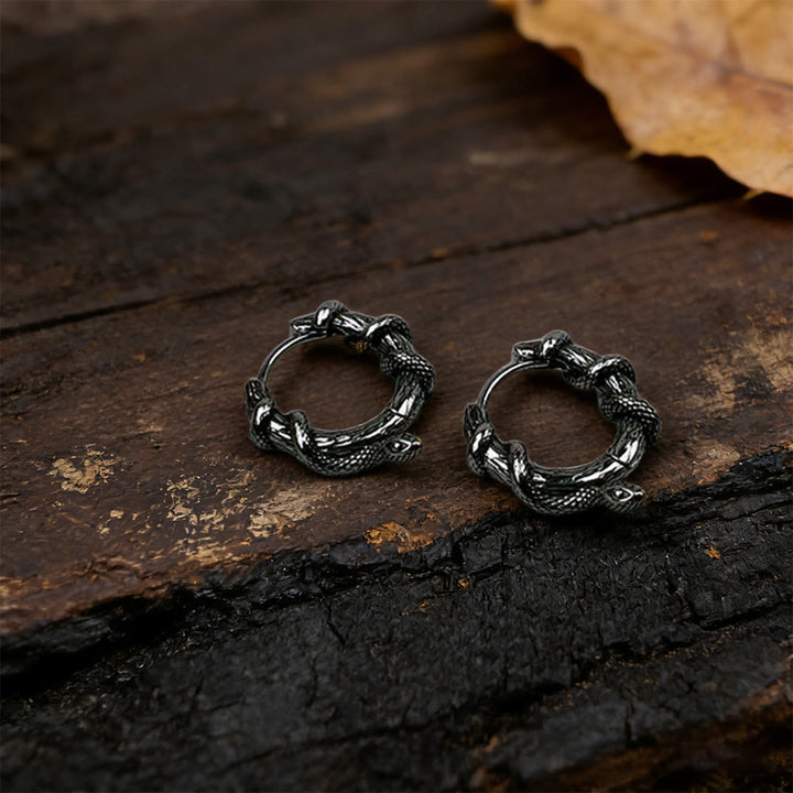 WorldNorse Coiled Serpent Twisted Earrings - image 6