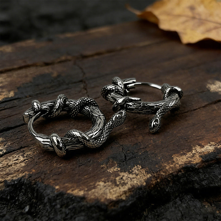 WorldNorse Coiled Serpent Twisted Earrings - A Pair - image 0