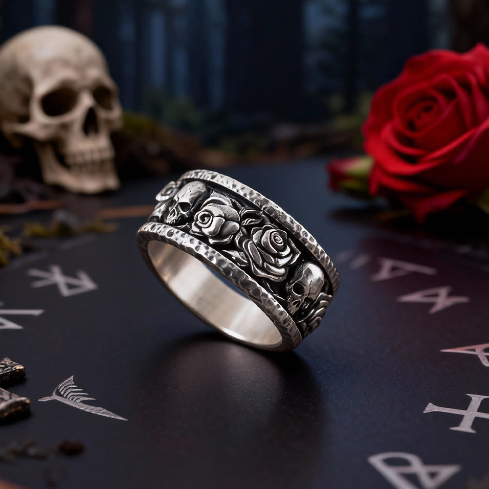 FREE Today: Gothic Forged Roses Skull Ring - image 3