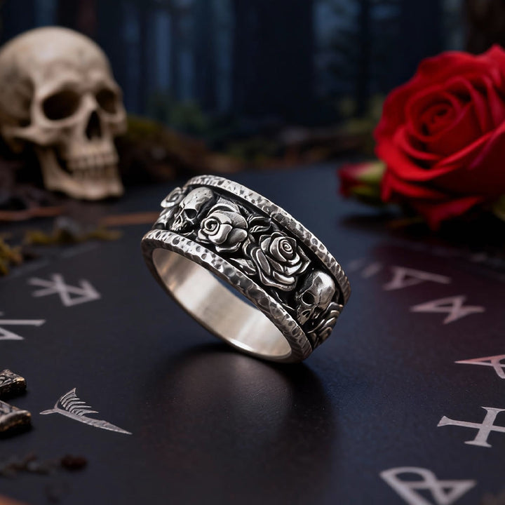 FREE Today: Gothic Forged Roses Skull Ring - image 3