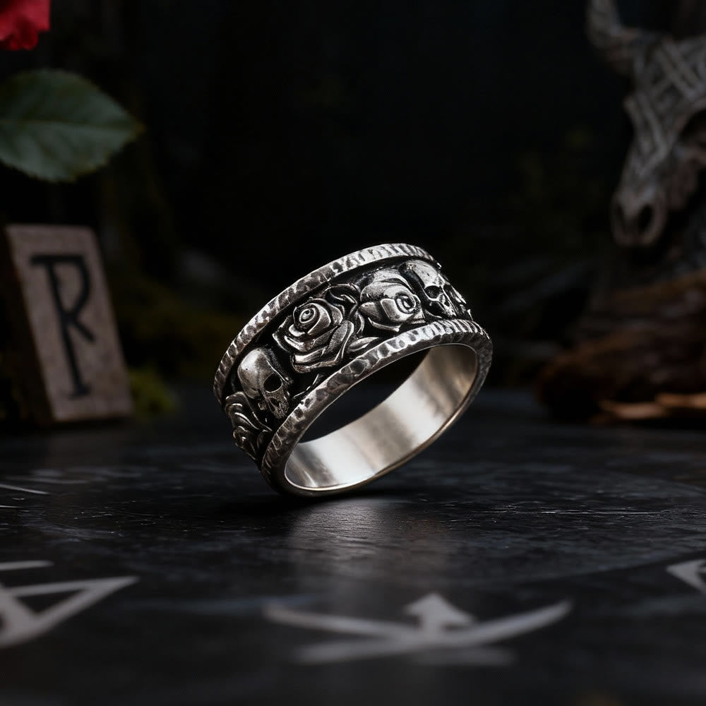 FREE Today: Gothic Forged Roses Skull Ring - image 4